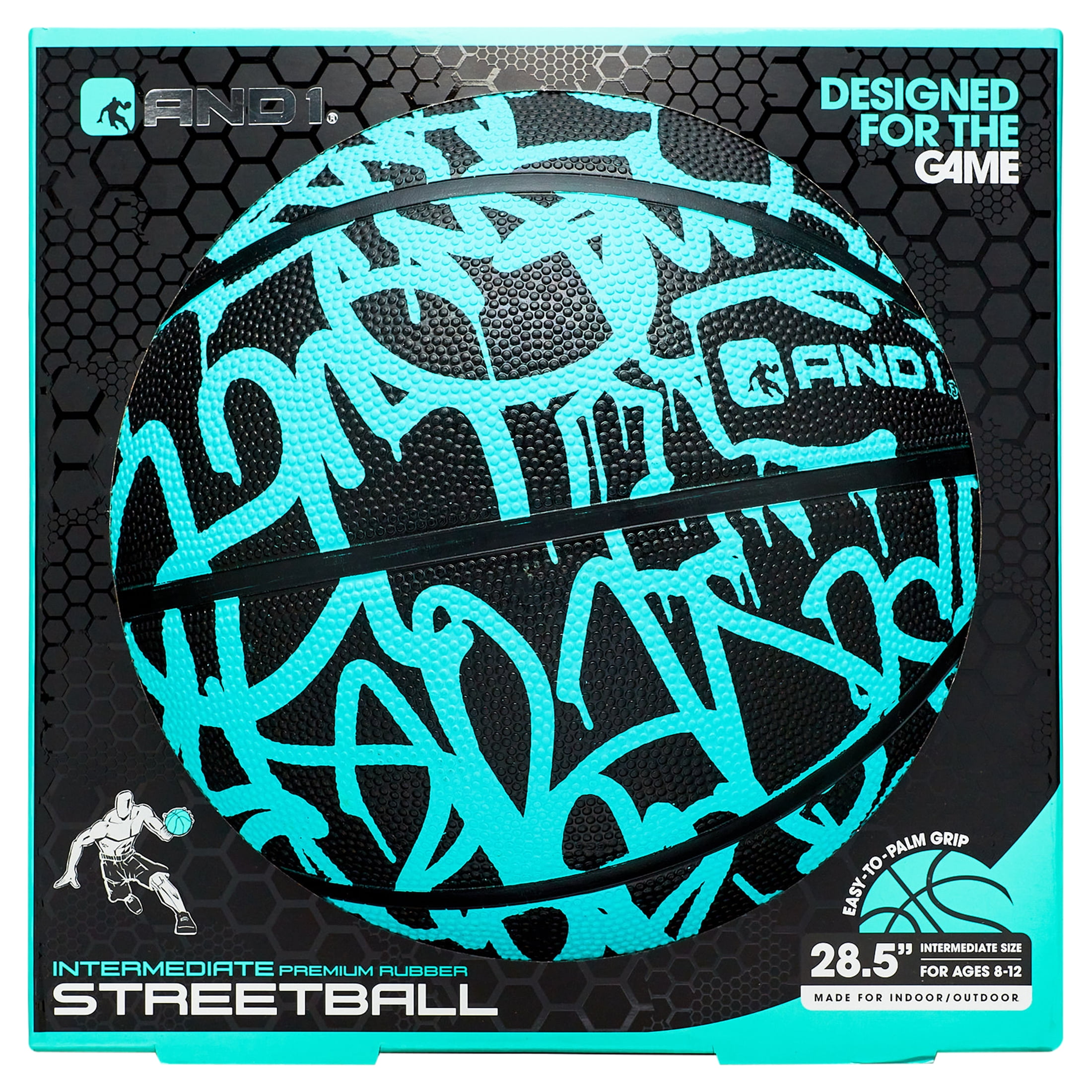 AND1 Fantom Graffiti Rubber Basketball, Size 6 (28.5