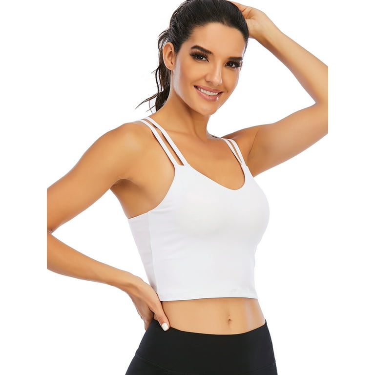 LELINTA Workout Crop Tops for Women Athletic Tank Tops with Built in Bra  Supportive Sports Bra 