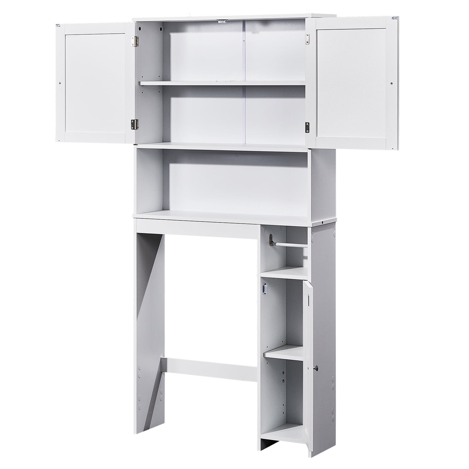 Ktaxon Over the Toilet Bathroom Storage Cabinet Space Saver with 2 Doors and 4 Adjustable Shelves, White