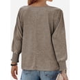 thumbnail image 3 of Women's Autumn Fashion T-shirt Round neck Casual Basic T-shirt Top Shirt, 3 of 4