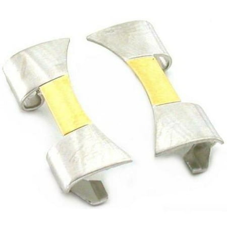 - 2 Watch Band Ends Links Steel Caps Parts Two Tone 20mm