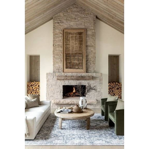 Livabliss x Vivir Lorelai Vintage Medallion Washable Area Rug, 7'10" x 10'2", Medium Gray, (8' x 10')