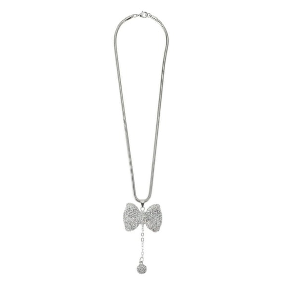Unique Bargains 1 Pcs Artificial Crystal Bowknot Car Rear View Mirror Pendant Accessories Car Hanging Ornament Multicolor
