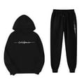 thumbnail image 4 of Gelikeya Toddler Kids Girls Hoodie Sweatsuits Long Sleeve Hooded Tops Pants 2 Piece Clothing Sets 1-9Y (Black, 6-7 Years), 4 of 5