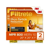 Filtrete 20x20x1 Air Filter, MPR 800 MERV 10, Micro Particle Reduction, 2 Filters