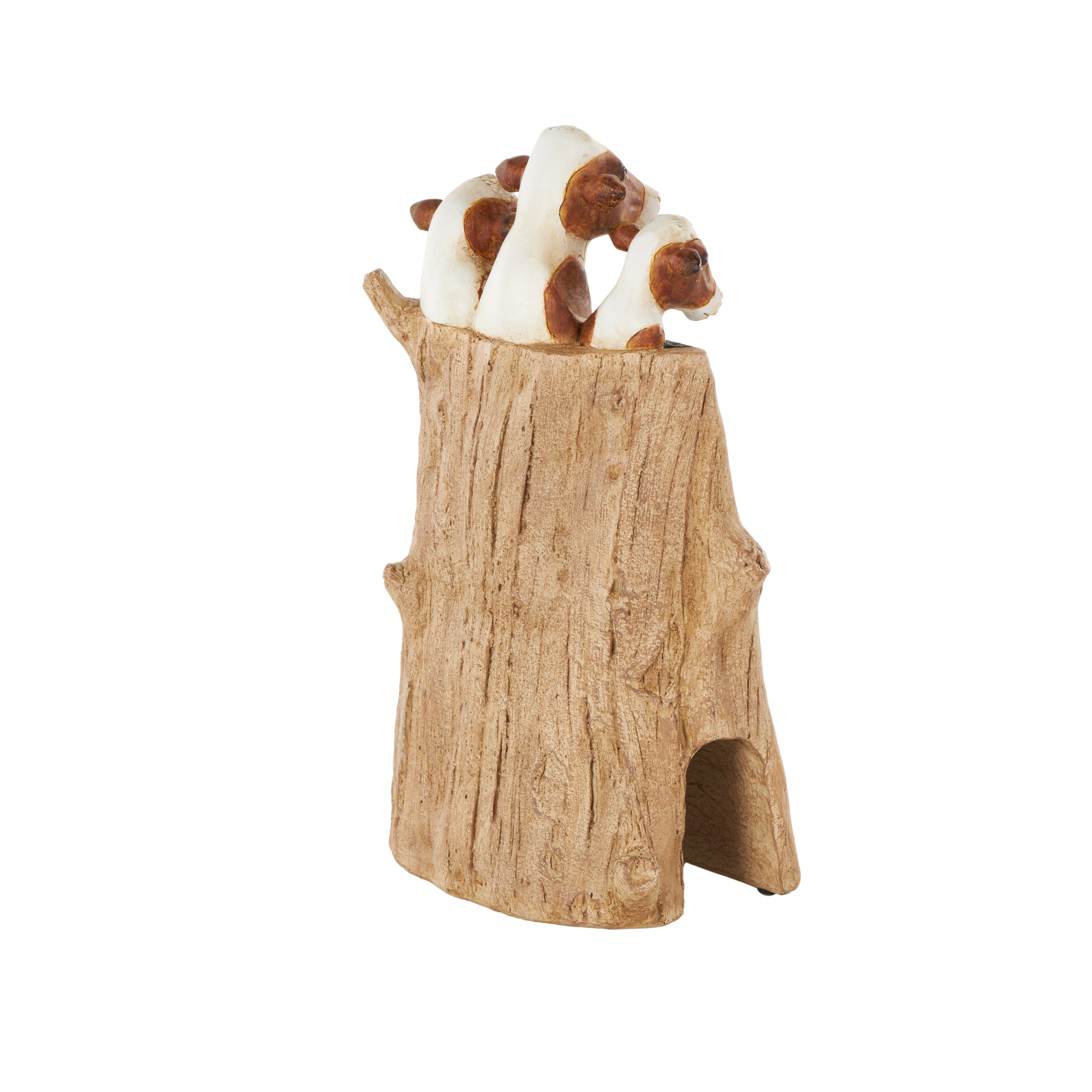 DecMode Cow Chalkboard Polystone Decorative Sign with Brown Tree Trunk Frame, 1-Piece