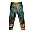 thumbnail image 2 of Jinhomg Halloween Printed Leggings for Girls High Stretch Tights Athletic Dance Leggings Pants Toddlers Outdoor Sports Trousers Multicolor (3-8 Years), 2 of 5