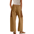 thumbnail image 3 of Women Baggy Barrel Sweatpants Casual Drawstring Wide Leg Pants Lounge Cargo Trousers with Pockets, 3 of 7