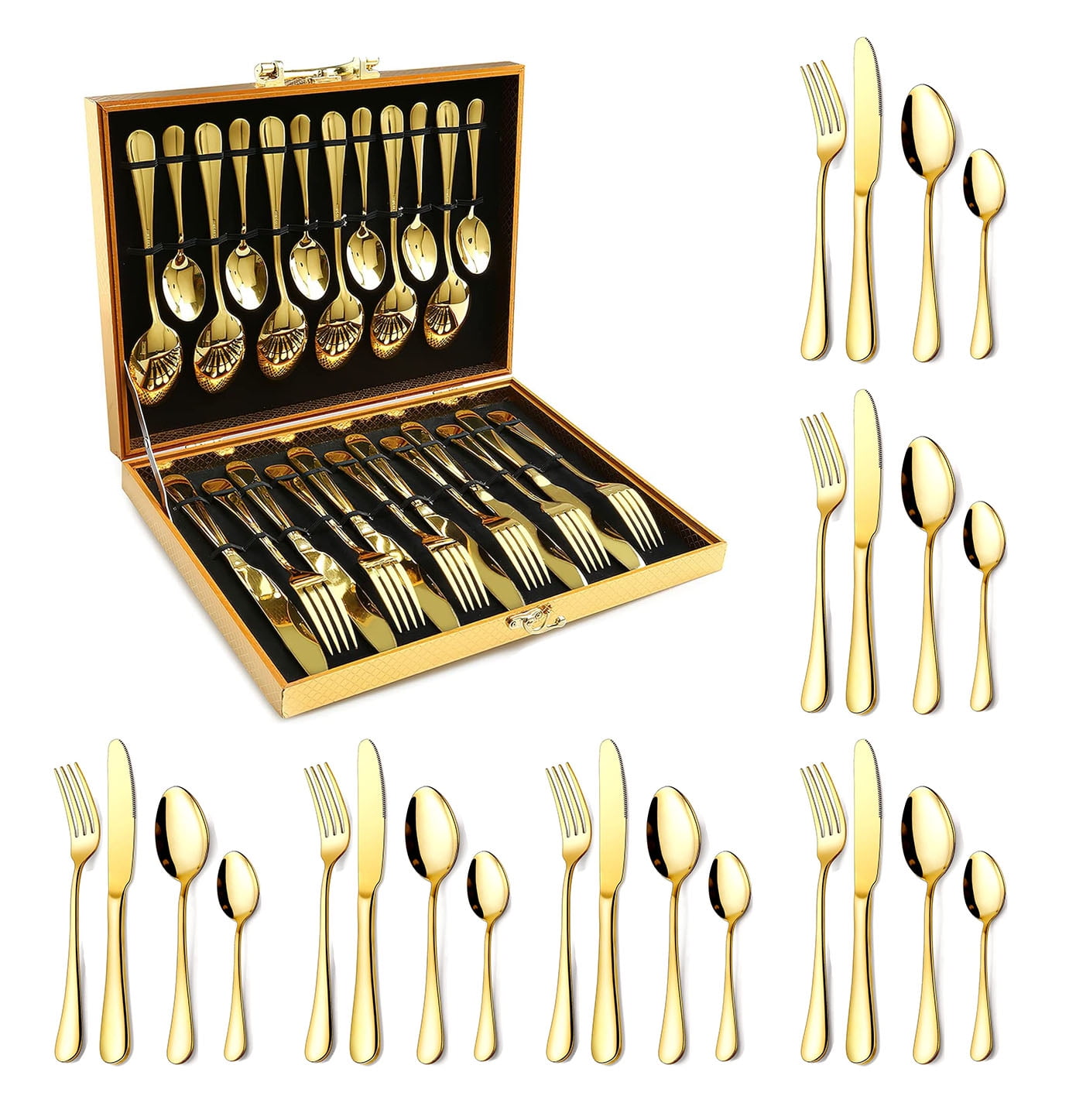 未使用品　SOFIA　High Quality Table Ware 鍍金 Sofia Home Gold Satin 18/0 20-Piece Flatware Set, Service for 4 by