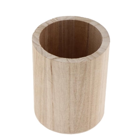 Unfinished Wood Desk Pen Pencil Holder Cup Stand, Round Creative Small Stationery Storage and home and desk Supplies Organizers