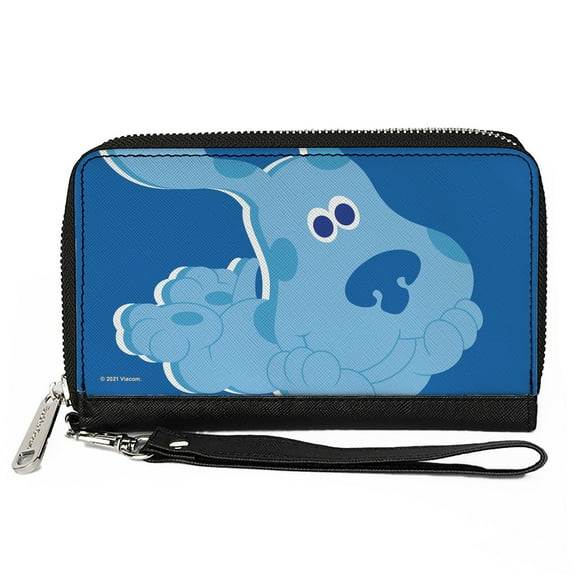 Nickelodeon Wallet, Zip Around, Blues Clues Blue Full Body Smiling Pose Blues, Vegan Leather