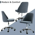 thumbnail image 6 of edx Vanity Chair, Armless Desk Chair with Wheels, Adjustable Swivel Fabric Makeup Chair, Comfortable Home Office Task Computer Chair, Blue, 6 of 7