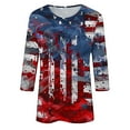 thumbnail image 5 of Cavosen Red White and Blue Shirts for Women 4th of July 3/4 Sleeve Crew Neck Tops USA Star Striped Print T Shirts Lady XL Red White and Blue Casual Tops Patriotic Tunic Tees Patriotic Clothes, 5 of 5