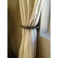 thumbnail image 5 of Rustic Horseshoe Curtain Rod Holders and Curtain Tie Back - Perfect Curtain Hangers for Windows and Sliding Doors - Natural Metal, 5 of 8