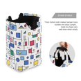 thumbnail image 3 of Yayeee Freestanding Laundry Hamper with Handle Collapsible Large Storage Basket for Clothes, Colorful Cartoon Graphic, 3 of 7