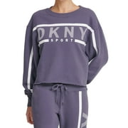 DKNY Womens Logo Fleece Sweatshirt;X-Small