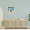 thumbnail image 2 of Modern Seaside Beach Scene Landscape Painting Black Framed Art Print Wall Art, 2 of 7