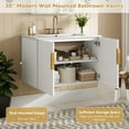 thumbnail image 5 of 30" Vintage Bathroom Vanity with Ceramic Sink, with 3 Holes Single Ceramic Sink, Bathroom Storage Vanity Cabinet with 2 Soft Closing Doors, 5 of 9