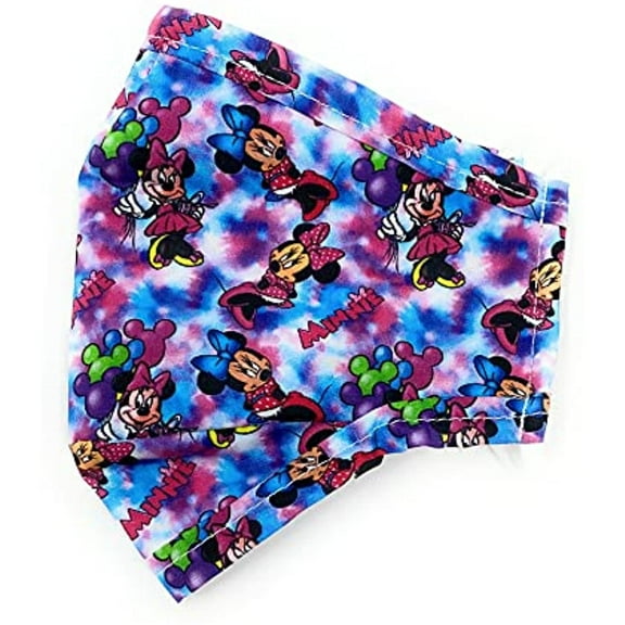 Disney Minnie Tie Dye KIDS Face Mask with Nose Wire Clip - Maskara by BengC