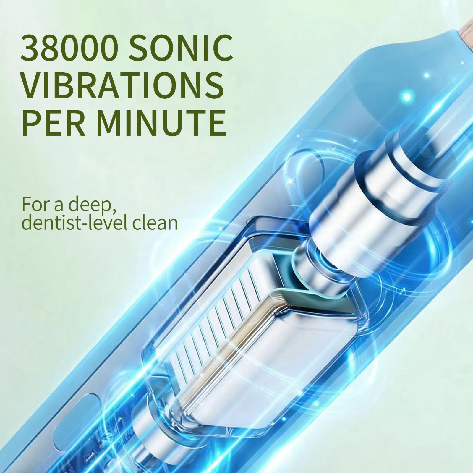 GUFICLE Sonic Bamboo Electric Toothbrush Set - 4 Biodegradable Heads, 5 Modes, Waterproof Zero Waste Sustainable Toothbrush, Navy Blue