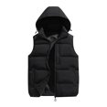 thumbnail image 2 of ZACPNCV Men Winter Thicken Cotton Sleeveless Coat Warm Detachable Outwear Waistcoat Hooded Vest Jacket Black, 2 of 6