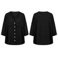 thumbnail image 5 of Wensltd Women Cotton Linen Tops Spring Summer Button 3/4 Sleeve Tops Cardigan, 5 of 7