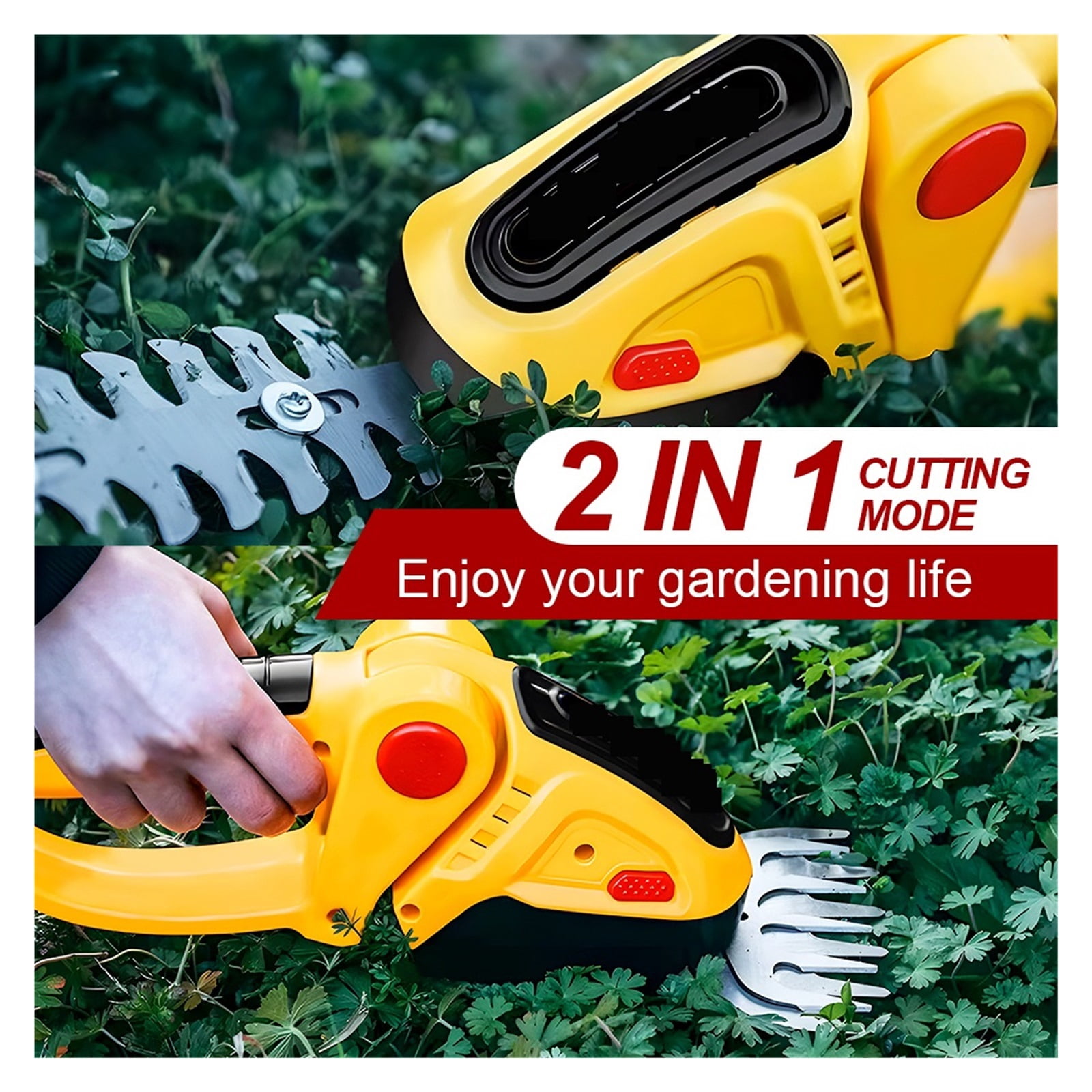 2 In 1 24V Cordless Electric Hedge Trimmer 20000RPM Rechargeable Handheld Household Shrub Weeding Pruning Mower Garden Tools ,2 IN 1 Trimmer & Edger