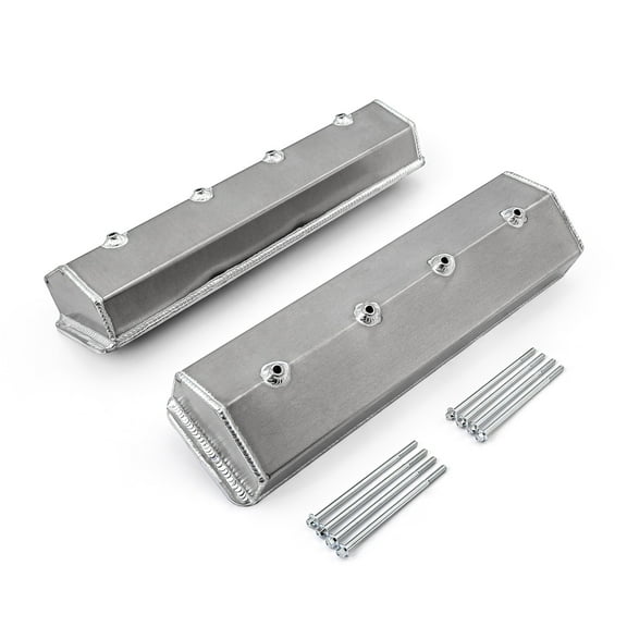 Speedmaster PCE314.1137.02 Compatible with Chevy SBC 350 Vortec Center Bolt Fabricated Valve Covers Satin Tall w/o Hole