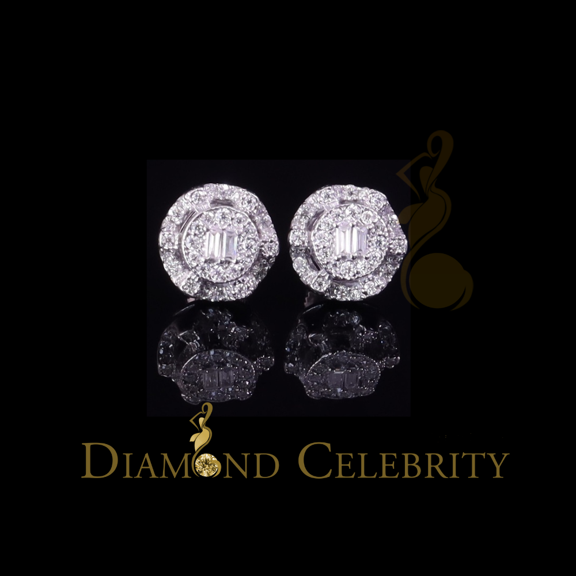 Diamond Celebrity's Moissanite Round Stud Men's/Womens 925 Silver White 0.50ct VVS 'D' Earrings