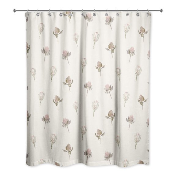 Creative Products Cottage Florals Cream 71x74 Shower Curtain