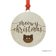 thumbnail image 1 of Funny Laser Engraved Wood Christmas Ornament with Gift Bag, Meowy Christmas, Cat Graphic, 1 of 2