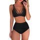 thumbnail image 2 of Mejor Belleza Mujer Traje de Baño de Moda Aumentar el tamaño 2 Piezas Tankini Tops de Bikini y Partes de Abajo Negro S, 2 of 8