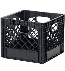 thumbnail image 2 of Buddeez Durable Classic Milk Storage Crate, 2-Pack Set, Black Plastic, 2 of 2