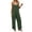 Army Green, variant on Jumpsuits for Women Spaghetti Strap Scoop Neck Lounge Summer Outfits Wide Leg Sleeveless Loose Fit Flowy Casual Rompers with Pockets Dark Blue L