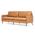 thumbnail image 6 of Z-hom 79" Top-Grain Leather Sofa, 3 Seater Couch for Living Room Office Mid-Century, Cognac Tan, 6 of 7