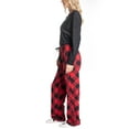 thumbnail image 5 of Goodnight Kiss Funny Face Fleece Pajama Set with Critter Socks, Black/Buffalo Check, Small, 5 of 5