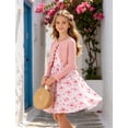 thumbnail image 2 of Aideaone Little Girls Sleeveless Dress with Ruffle Cardigan 2 Piece Set Butterfly Print 5 to 12, 2 of 6