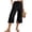 Black -BJ10, variant on Women's Capri Pants Side Split Linen Summer Beach Casual Drawstring Wide Leg Lounge Palazzo Pant High Waist Trouser with Pockets Wine 2XL