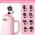 thumbnail image 3 of AGCAN Straw Cover for Stanley Cup, 8Pcs Dust-Proof Silicone Straw Topper Compatible with Stanley 30oz & 40oz Tumblers, Reusable Straw Caps for Tumblers, Black, Pink, 3 of 8