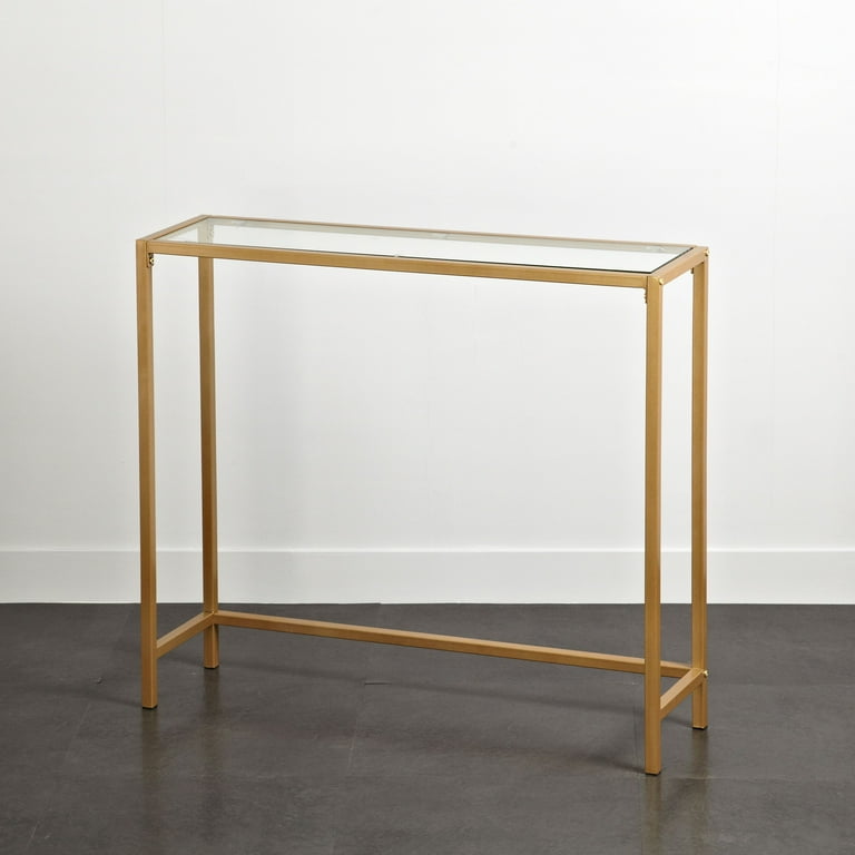 Mainstays Contemporary Tempered Glass and Metal Console Table