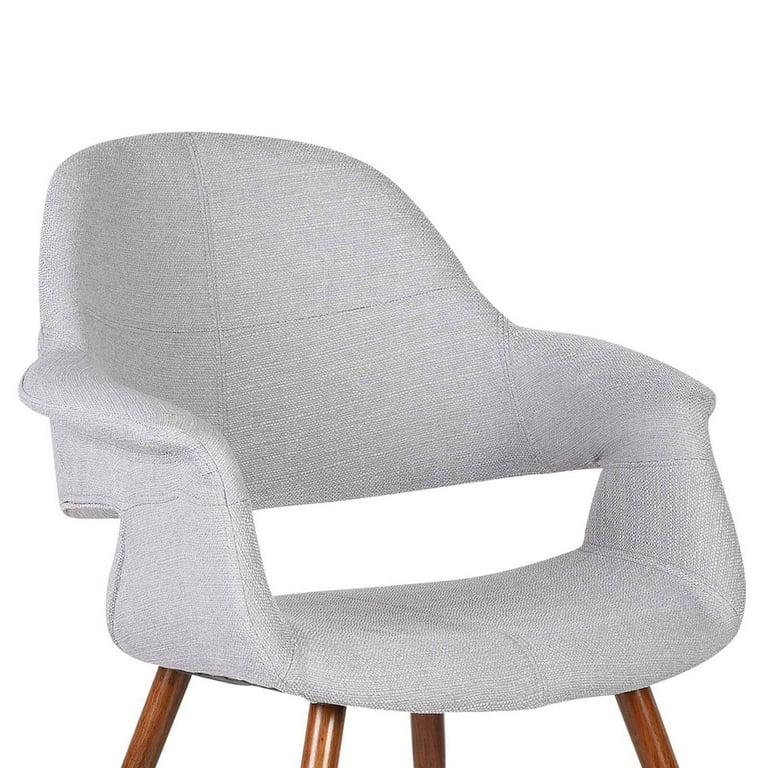 Armen Living Phoebe Modern Fabric Dining Chair in Walnut Wood and Orange