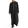 thumbnail image 4 of Otqutp Muslim Clothes for Boys Middle Eas𝘁 Ramadan Kaftan Thobe Kids 𝗜slamic 𝗠oroccan Long Sleeve Robe Prayer Clothing, 4 of 8