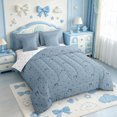 thumbnail image 2 of Manfei Dreamy Princess Bows 7pcs Queen Bedding,Cartoon Bowtie Ribbon Bedding Comforter Set Queen,Reversible, 2 of 7