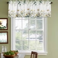 thumbnail image 6 of 2 Pack Eucalyptus Leaf Chamomile Valance for Window Vintage White Floral Rustic Green Botanical Kitchen Valance Rod Pocket Short Curtain Topper Decorative Window Treatment for Living Room 54"x18", 6 of 9