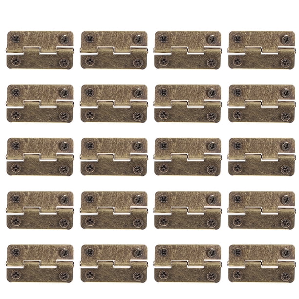 50 piezas de bisagras pequeñas para muebles en miniatura, bisagras de caja pequeña, suministros de hardware