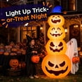 thumbnail image 5 of 8ft Halloween Inflatable, Stacked Pumpkins with Witch Hat and Built-in LED Lights, Outdoor Blow up Yard Decor for Lawn, Garden, Porch and Halloween Party, Orange, 5 of 9