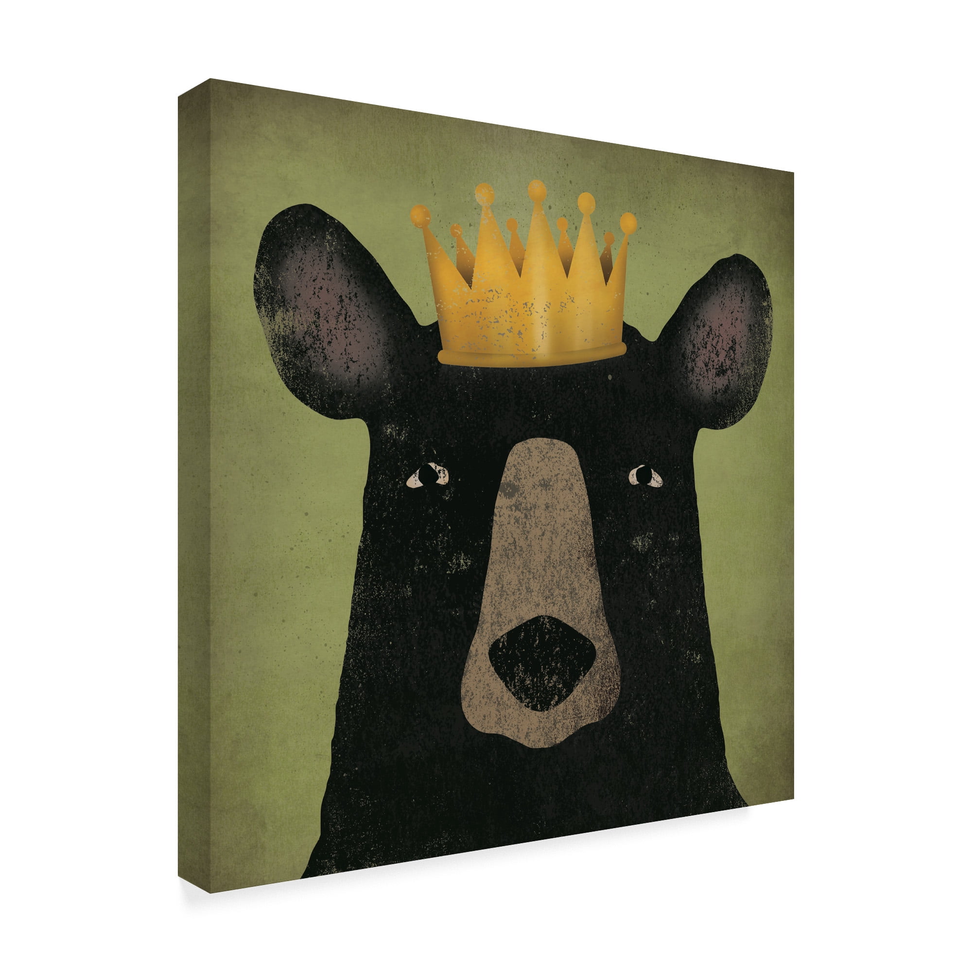 Trademark Fine Art 'The Black Bear with Crown' Canvas Art by Ryan Fowler