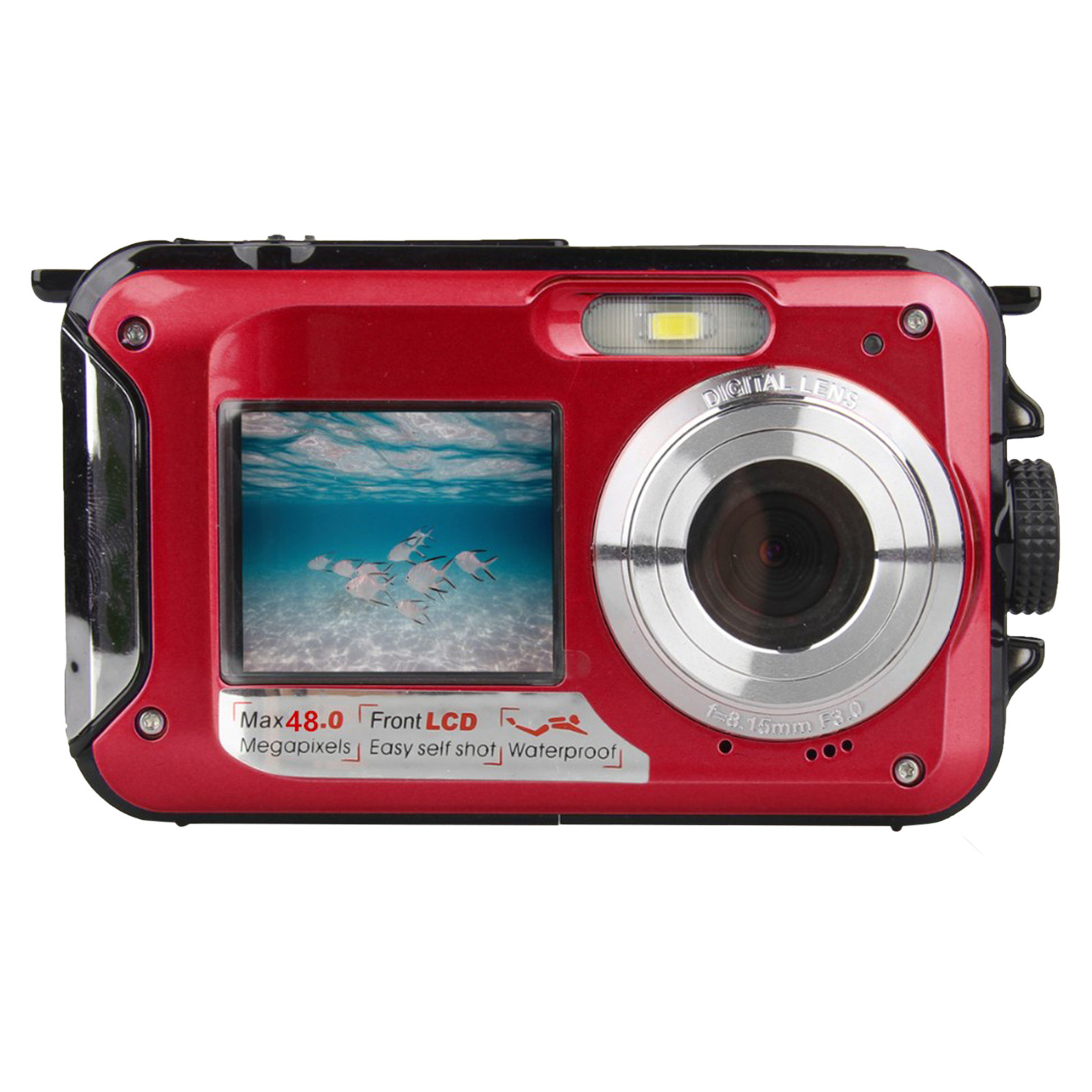 Feltree Electronics Accessories Waterproof Camera Underwater Cameras For Snorkeling Full HD 2.7K 48MP Video Recorder Selfie Dual Screens 10FT 16X Digital Zoom Waterproof Digital Camera - image 2 of 6
