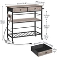 thumbnail image 4 of Isla de cocina HOOBRO BG08UZD01 con almacenamiento, color gris y negro, 4 of 9