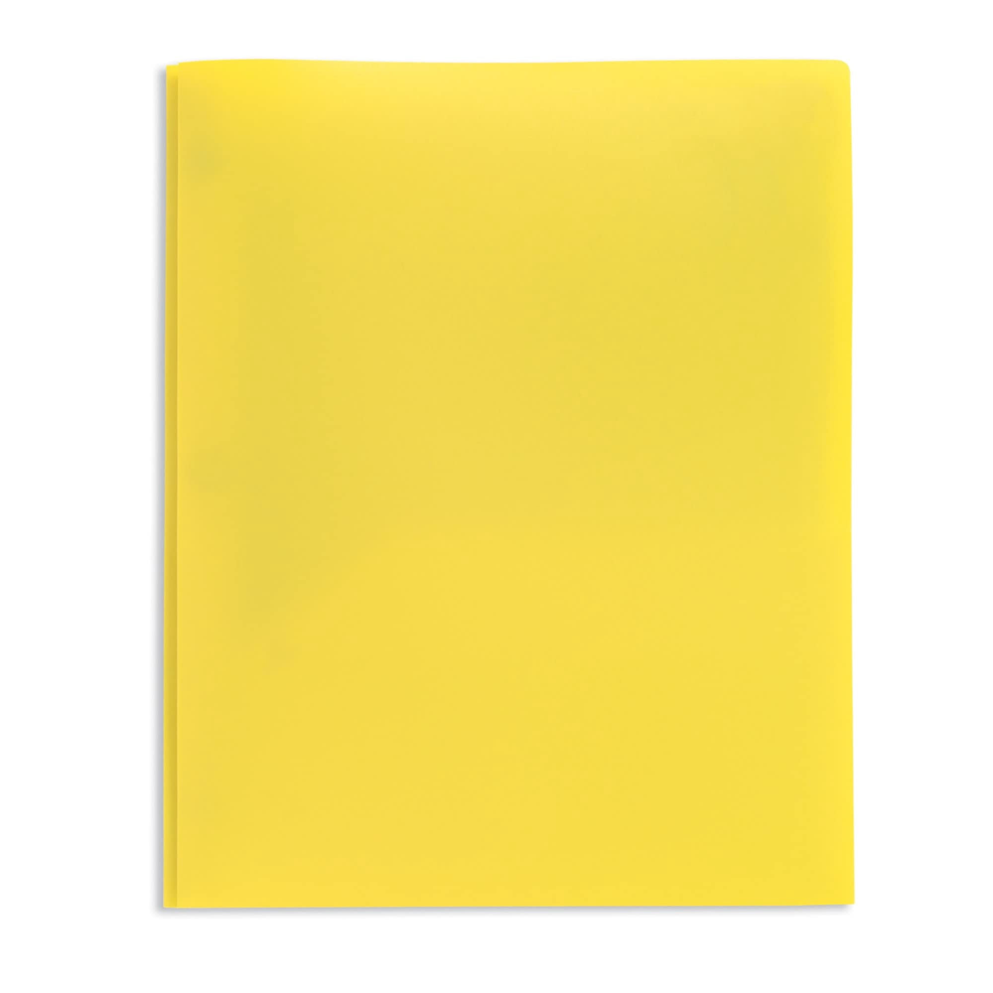 Office Depot® Brand 2-Pocket School-Grade Poly Folders With Prongs, 8-1/2" x 11", Assorted Colors, Pack Of 48